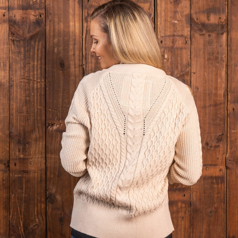 Kirstenbosch Cable Cardigan Ivory