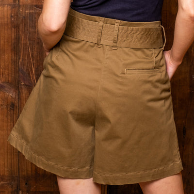 Clifton High-Waisted Flared Short Olive
