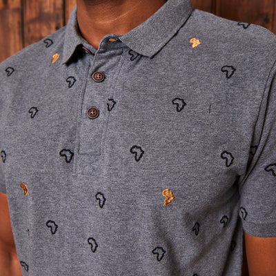 Africa Luxe Embroidered SJ Polo Jackal