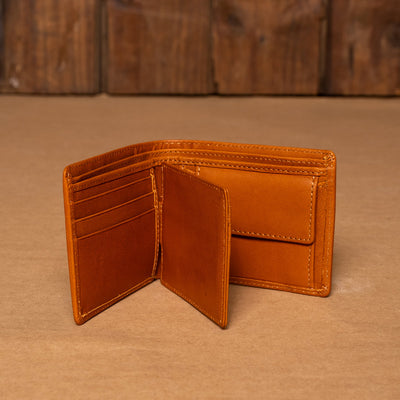 Kingsley Heath Branded Disk Cardholder Wallet Buffalo/Brass